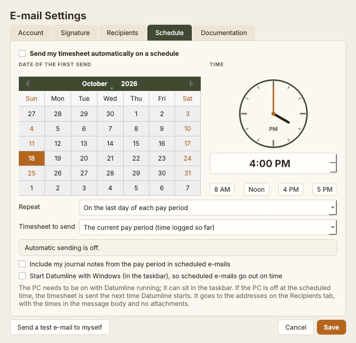Datumline: Sent on schedule, with proof