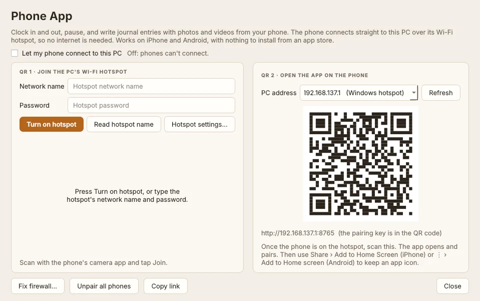 Datumline: Clock in from your phone