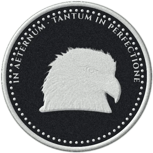 The same eagle coin frosted into black granite